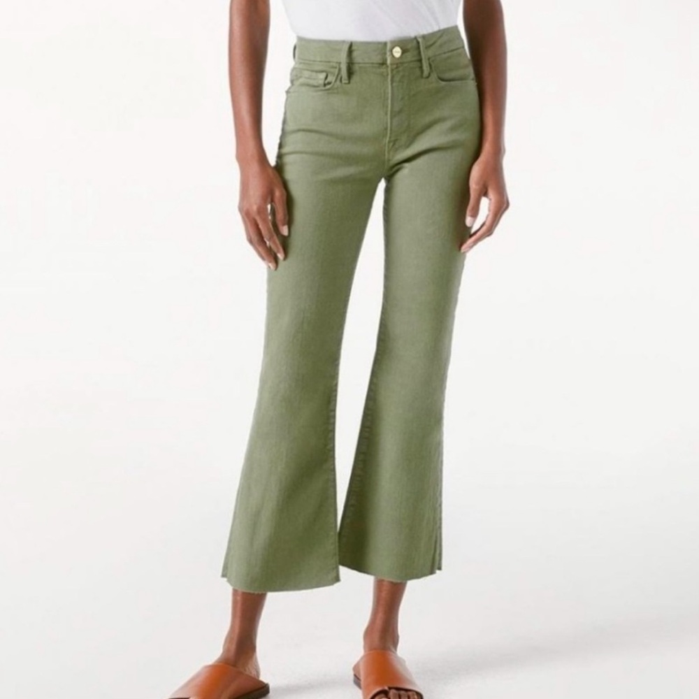 Frame Le Crop Mini Boot Green